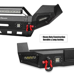 Front and Rear Bumper for 2016-2023 Toyota Tacoma with D-Rings & Winch Plate & LED Lights-5