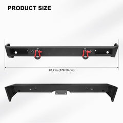 Front and Rear Bumper for 1999-2004 Land Rover Discovery2 with LED Lights & D-Rings & Sensor Holes-5