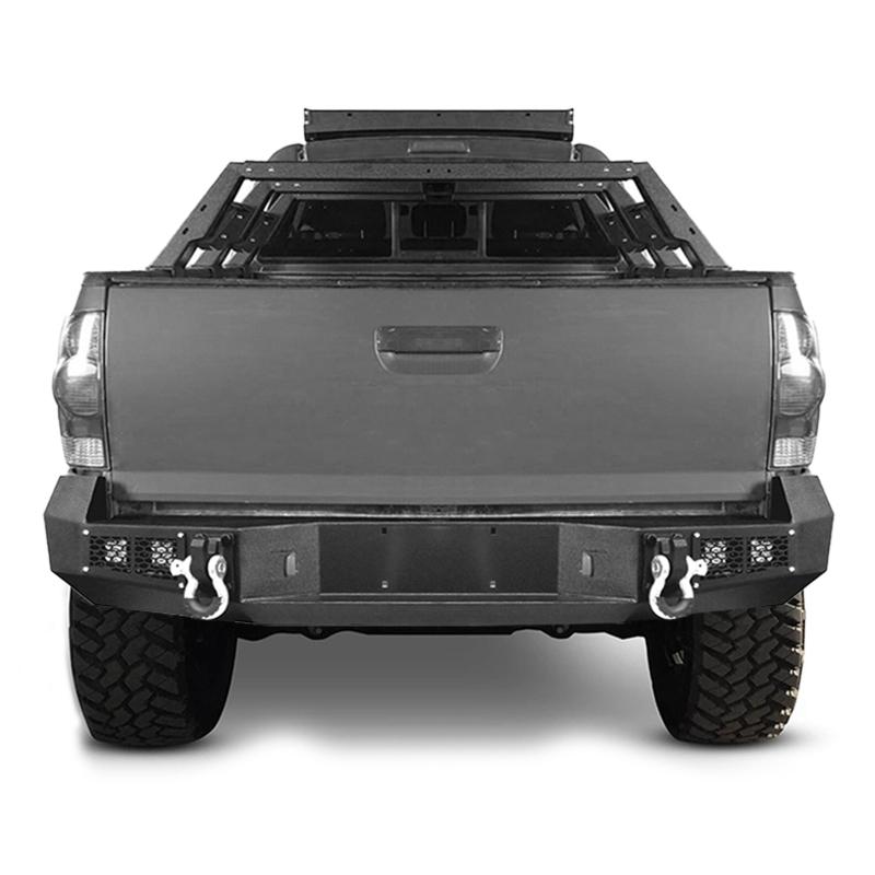 Front and Rear Bumper for 2005-2015 Toyota Tacoma with D-Rings & Winch Plate & LED Lights-10