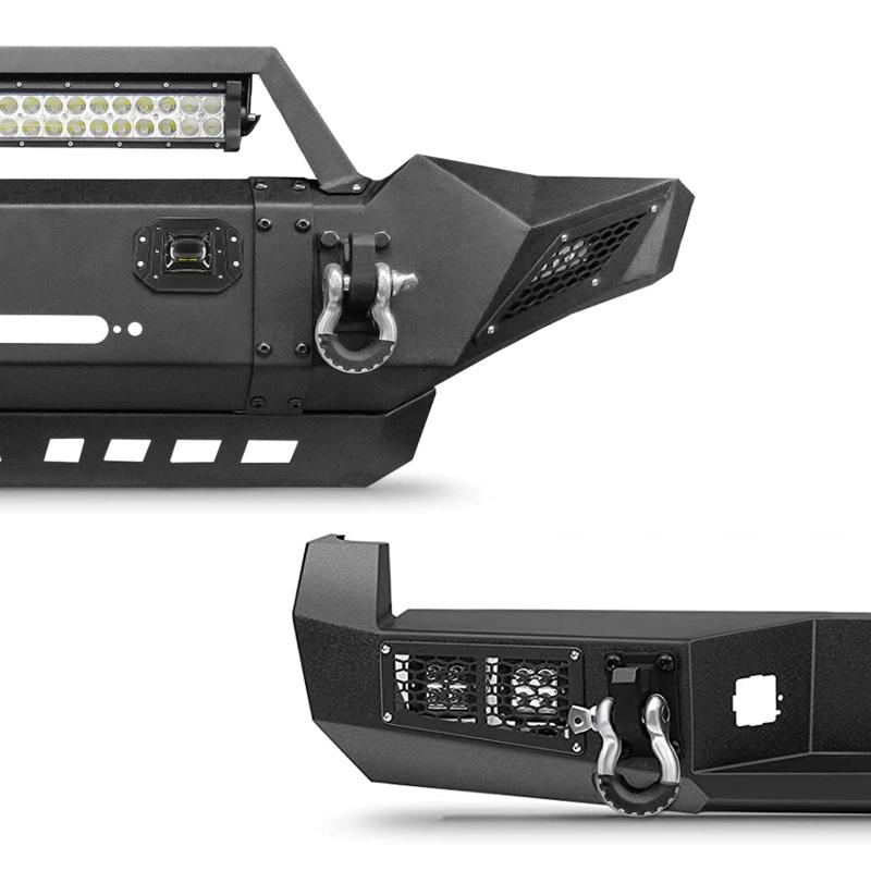 Front and Rear Bumper for 2005-2015 Toyota Tacoma with D-Rings & Winch Plate & LED Lights-8