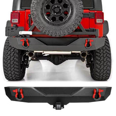 Front and Rear Bumper for 2007-2018 Jeep Wrangler JK and JKU with D-Rings & Fog Lights Holes-06