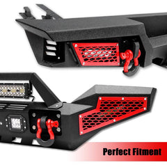 Front and Rear Bumper for 2007-2018 Wrangler JKJL&Gladiator JT with Winch Plate & LED Lights & D-Rings-4