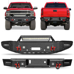 Front and Rear Bumper for 2015-2019 Chevy Silverado 2500丨3500 with Winch Plate and LED Lights-1