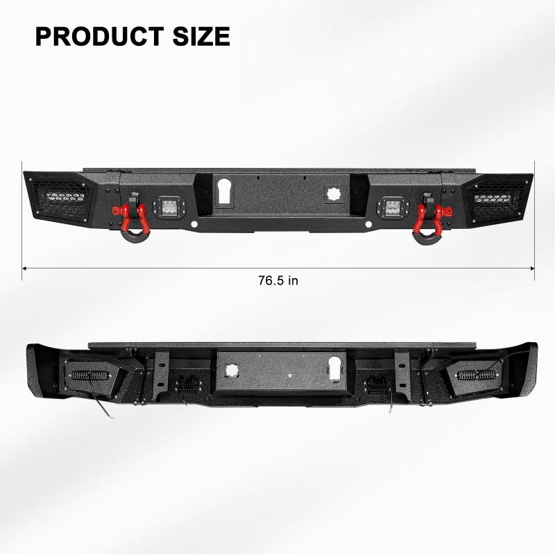 Front and Rear Bumper for 2015-2019 Chevy Silverado 2500丨3500 with Winch Plate and LED Lights-5