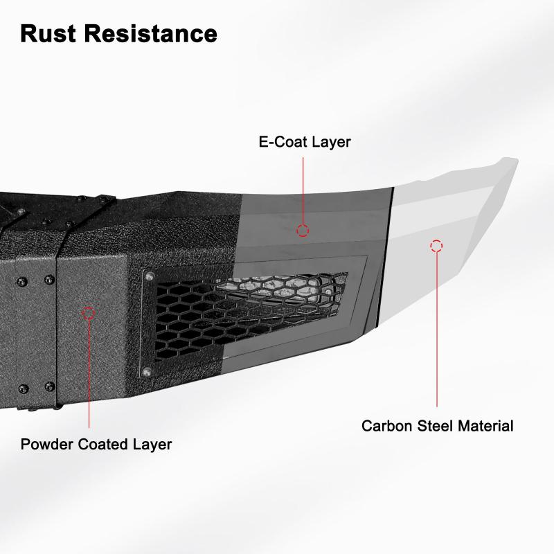 Front and Rear Bumper for 2015-2019 Chevy Silverado 2500丨3500 with Winch Plate and LED Lights-9