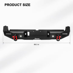 Front and Rear Bumper for 2016-2022 Toyota Tacoma with D-Rings & Winch Plate & LED Lights-5