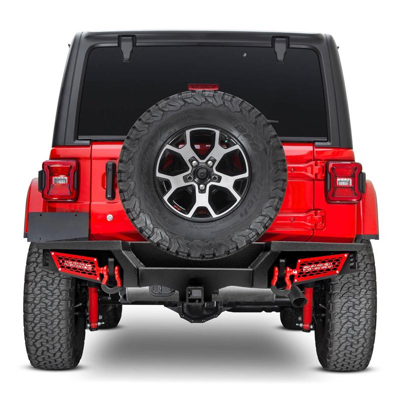 Front and Rear Bumper for 2018-2022 Jeep Wrangler JL with Winch Plate & LED Lights & D-Rings-11