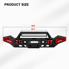 Front and Rear Bumper for 2018-2022 Jeep Wrangler JL with Winch Plate & LED Lights & D-Rings-5