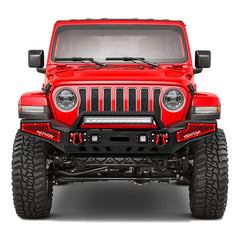 Front and Rear Bumper for 2018-2022 Jeep Wrangler JL with Winch Plate & LED Lights & D-Rings-10