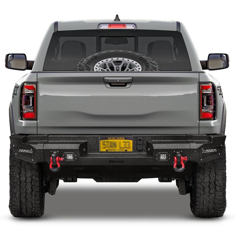 Front and Rear Bumper for 2019-2022 RAM 1500 Pickup with Winch Plate & LED Lights & Sensor Holes-10