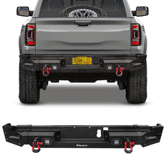 Front and Rear Bumper for 2019-2022 RAM 1500 Pickup with Winch Plate & LED Lights & Sensor Holes-3