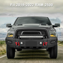 Front and Rear Bumper for 2019-2023 RAM 2500丨3500 with Winch Plate & LED lights & D-Rings & Sensor Holes-10