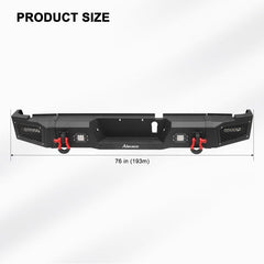 Front and Rear Bumper for 2019-2023 RAM 2500丨3500 with Winch Plate & LED lights & D-Rings & Sensor Holes-6