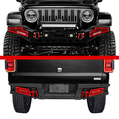 Front and Rear Bumper for 2020-2022 Jeep Gladiator JT with Winch Plate & LED Lights & D-Rings-7