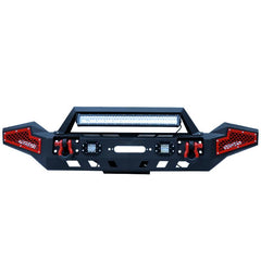 Full Width Steel Front Bumper suitable for 2007-2024 Wrangler JK/JL&Gladiator JT with Winch Plate&LED Lights&D-Rings-2