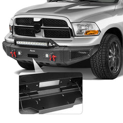 Heavy-duty Steel Front Bumper for 1994-2002 RAM 2500丨3500 with Winch Plate & LED lights & D-Rings & Sensor Holes-5