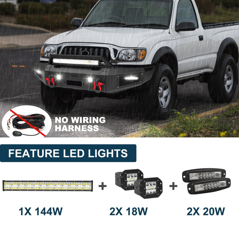 Heavy-dutySteelFrontBumperfor1995-2004ToyotaTacomawithD-Rings_LEDLights_WinchPlate--5