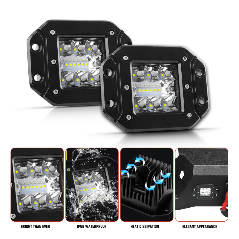 Heavy-duty Steel Front Bumper for 2003-2006 GMC Sierra 15002500HD3500HD with LED Lights & D-Rings & Sensor Holes-4