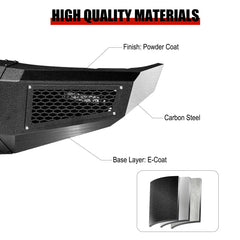 Heavy-duty Steel Front Bumper for 2003-2006 GMC Sierra 15002500HD3500HD with LED Lights & D-Rings & Sensor Holes-5