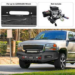 Heavy-duty Steel Front Bumper for 2003-2006 GMC Sierra 15002500HD3500HD with LED Lights & D-Rings & Sensor Holes-6