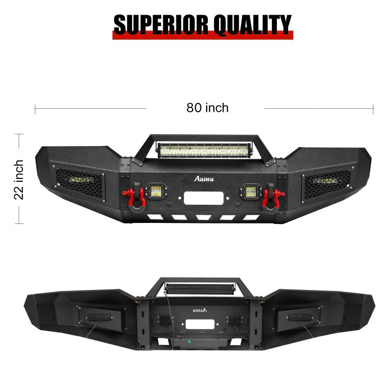 Heavy-dutySteelFrontBumperfor2003-2006GMCSierra15002500HD3500HDwithLEDLights_D-Rings_SensorHoles-Size