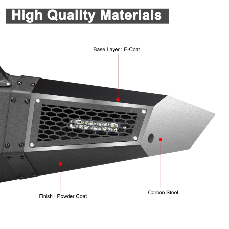 Heavy-duty Steel Front Bumper for 2005-2022 Nissan Frontier with LED lights & D-Rings & Sensor Holes-4