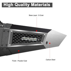 Heavy-duty Steel Front Bumper for 2005-2022 Nissan Frontier with LED lights & D-Rings & Sensor Holes-4