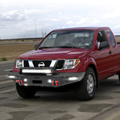 Heavy-duty Steel Front Bumper for 2005-2022 Nissan Frontier with LED lights & D-Rings & Sensor Holes-7