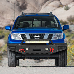 Heavy-duty Steel Front Bumper for 2005-2022 Nissan Frontier with LED lights & D-Rings & Sensor Holes-8