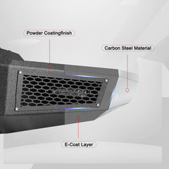 Heavy-duty Steel Front Bumper for 2023-2026 Ford F250F350F450 with Winch Plate & LED Lights & D-Rings & Sensor Holes-4