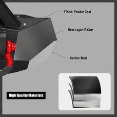 Heavy-duty Steel Front Bumper for 2024-2025 Toyota Tacoma with D-Rings & Winch Plate & LED Lights-3
