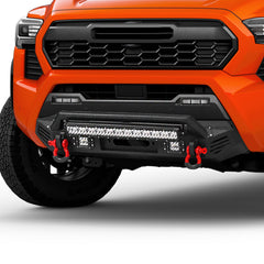 Heavy-duty Steel Front Bumper for 2024-2025 Toyota Tacoma with D-Rings & Winch Plate & LED Lights-7