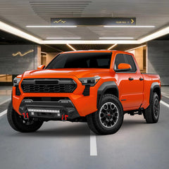 Heavy-duty Steel Front Bumper for 2024-2025 Toyota Tacoma with D-Rings & Winch Plate & LED Lights-8