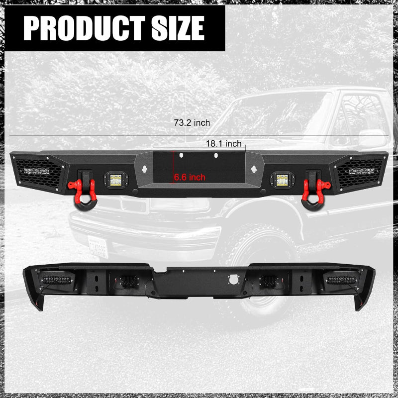 Heavy-dutySteelRearBumperfor1992-1997FordF150F250F350-3