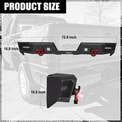 Heavy-duty Steel Rear Bumper for 1994-2001 RAM 1500 and 1994-2002 RAM 2500丨3500 with Winch Plate & LED lights & D-Rings & Sensor Holes (Copy)-2