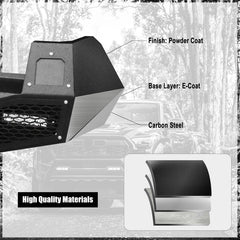 Heavy-duty Steel Rear Bumper for Toyota Tacoma 2024-2025 with LED Lights & D-Ring & Sensor Holes-5