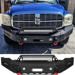 Heavy-duty_Steel_Front_Bumper_for_2006-2008_RAM_1500_with_Winch_Plate_LED_lights_D-Rings_Sensor_Holes-1