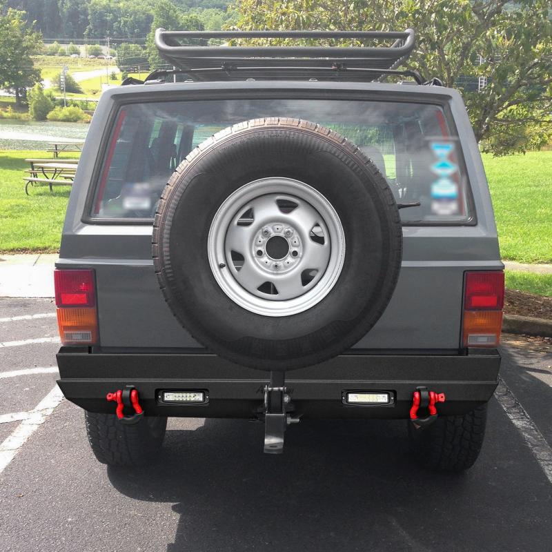 Rear Bumper for 1989-2001 Jeep Cherokee with LED Lights & D-Rings-6