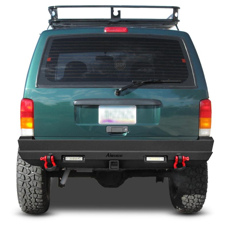 Rear Bumper for 1989-2001 Jeep Cherokee with LED Lights & D-Rings-7