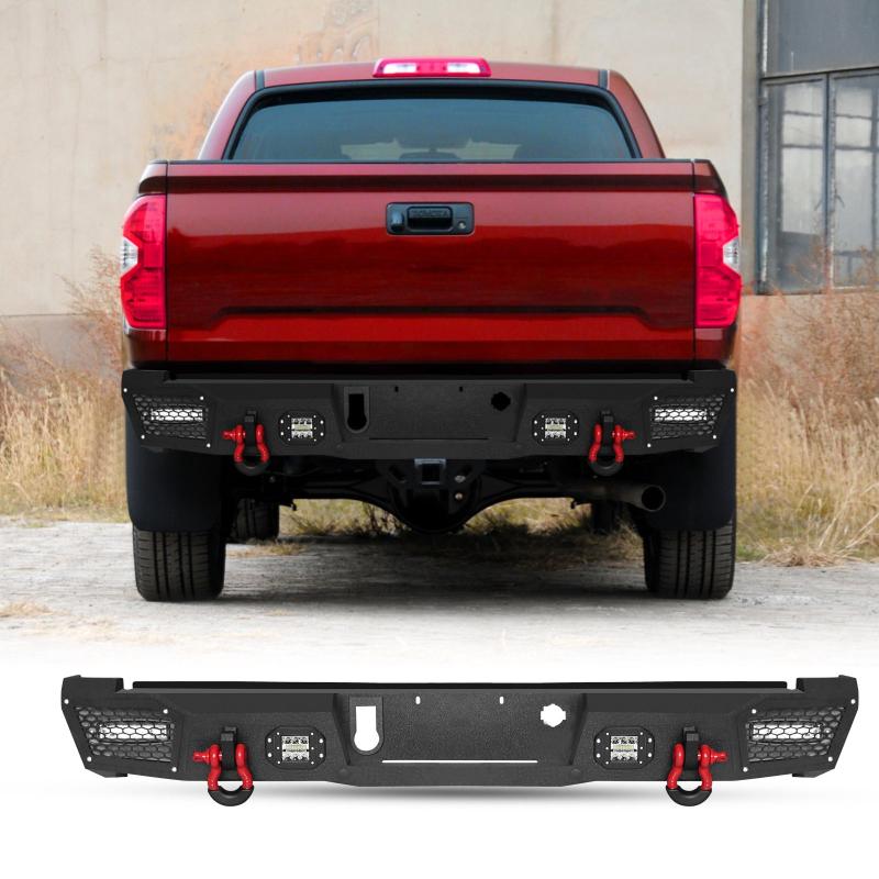 Rear Bumper for 2015-2022 Chevy Colorado with Sensor Holes & D-Rings & LED Lights-1