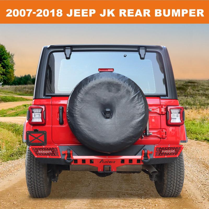 Rear Bumper for 2018-2023 Jeep Wrangler JL/JLU with LED Lights & D-Rings-8