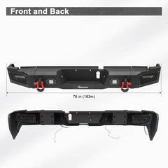 Rear Bumper for 2019-2022 RAM 2500丨3500 with LED lights & D-Rings & Sensor Holes-2