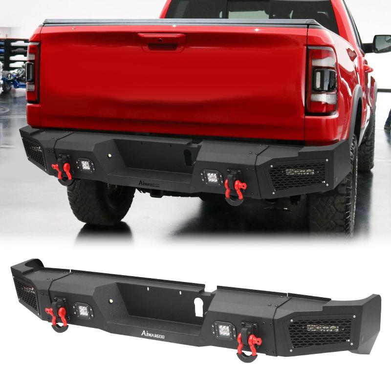 Rear Bumper for 2019-2022 RAM 2500丨3500 with LED lights & D-Rings & Sensor Holes-4