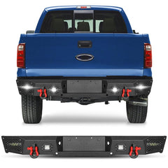 Rear Bumper Black Texture Compatible with 1999-2016 Ford F250/F350/F450/F550 and Super Duty-1
