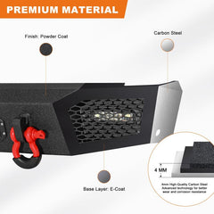 Rear Bumper Compatible with 2000-2006 Toyota Tundra with LED Lights & D-Rings-5