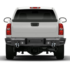 Rear Bumper Compatible with 2007-2013 Chevrolet Silverado 1500 / GMC Sierra 1500 with Sensor Holes and LED Lights-7