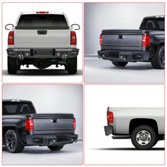 Rear Bumper Compatible with 2007-2013 Chevrolet Silverado 1500 / GMC Sierra 1500 with Sensor Holes and LED Lights-8