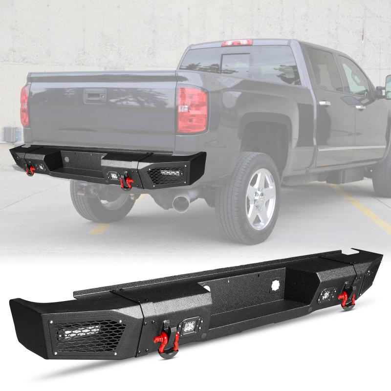 Rear Bumper Compatible with 2015-2019 Chevy Silverado 2500丨3500 / GMC Sierra 2500丨3500-4