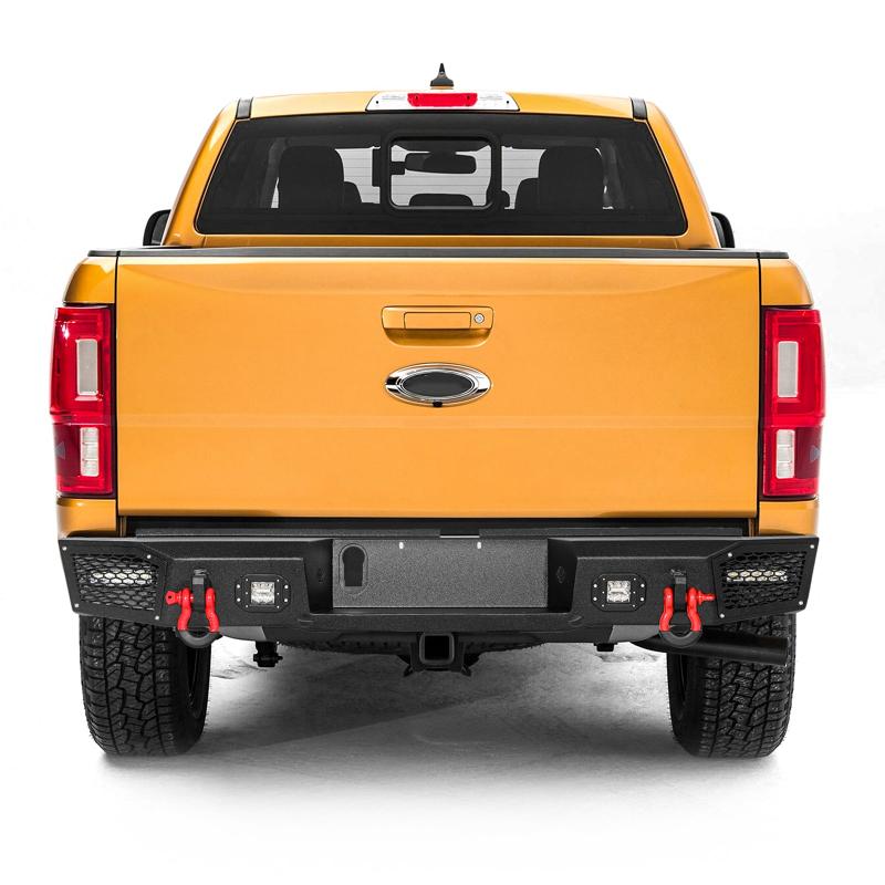 Rear Bumper Compatible with 2019-2024 Ford Ranger with LED Lights & D-Ring-7
