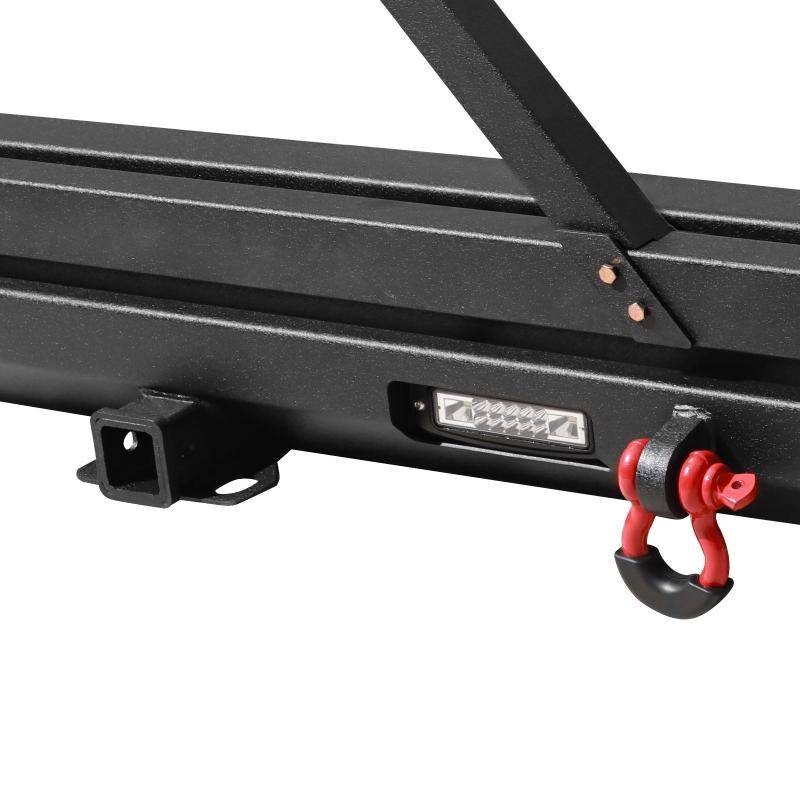 Rear Bumper Fit for 1984-2001 Jeep Cherokee with Tire Carrier LED Lights & D-rings-6